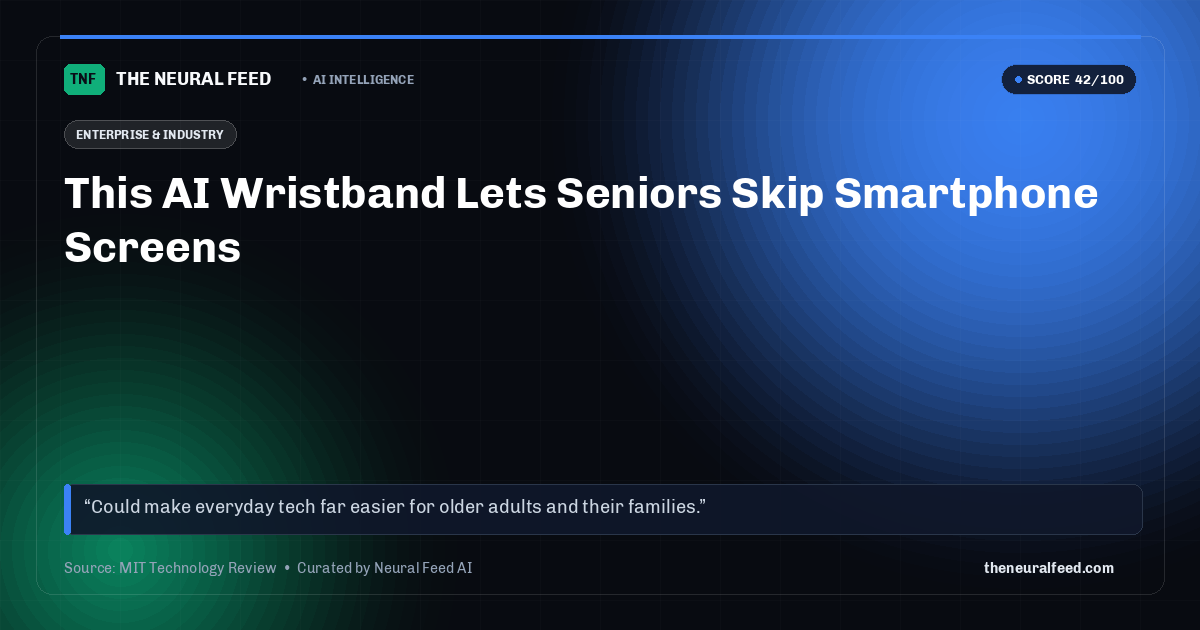 This AI Wristband Lets Seniors Skip Smartphone Screens