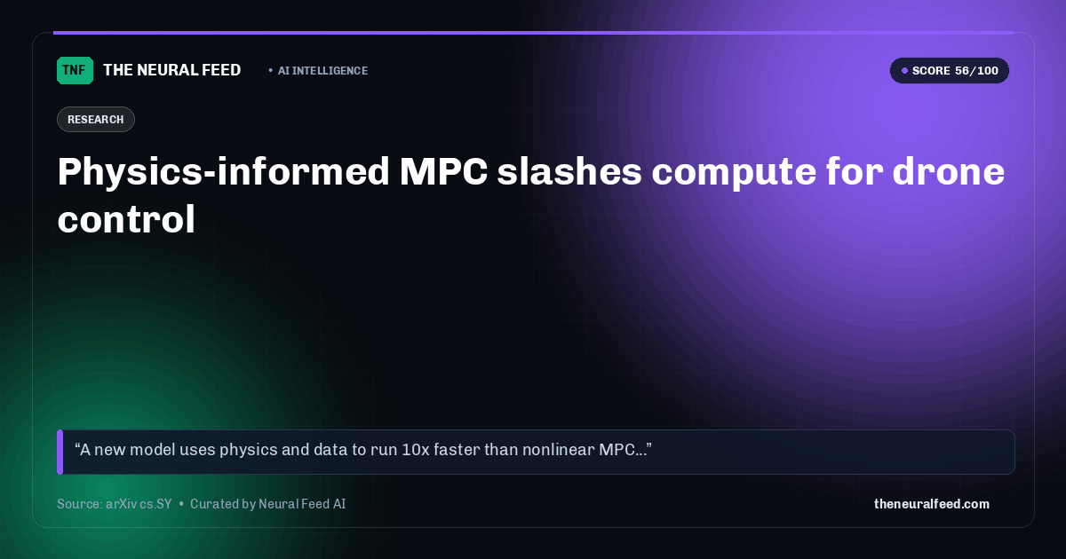 Physics-informed MPC slashes compute for drone control