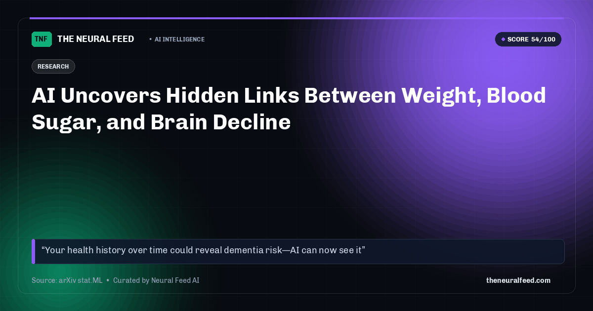 AI Uncovers Hidden Links Between Weight, Blood Sugar, and Brain Decline