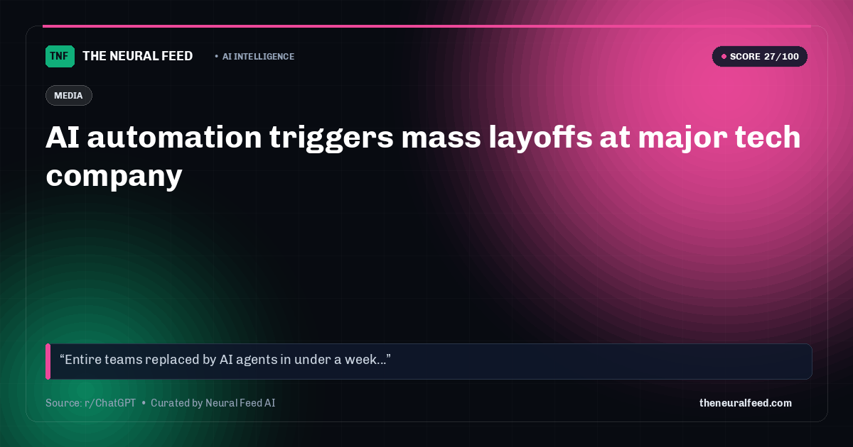 AI automation triggers mass layoffs at major tech company