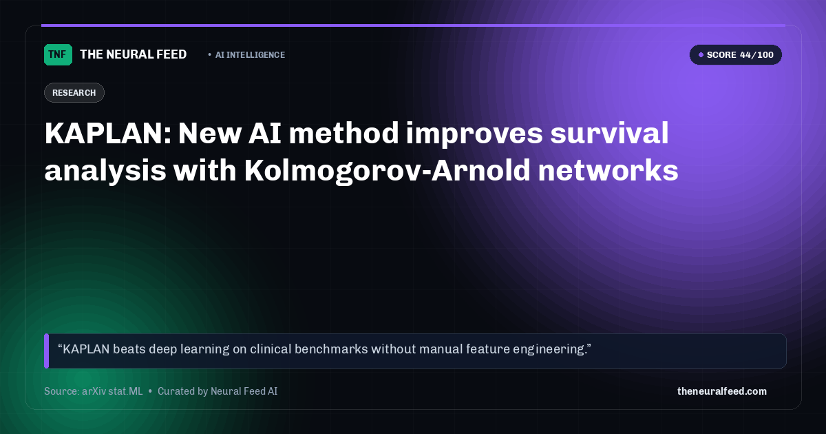 KAPLAN: New AI method improves survival analysis with Kolmogorov-Arnold networks