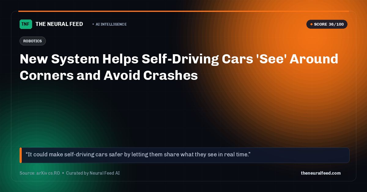 New System Helps Self-Driving Cars 'See' Around Corners and Avoid Crashes