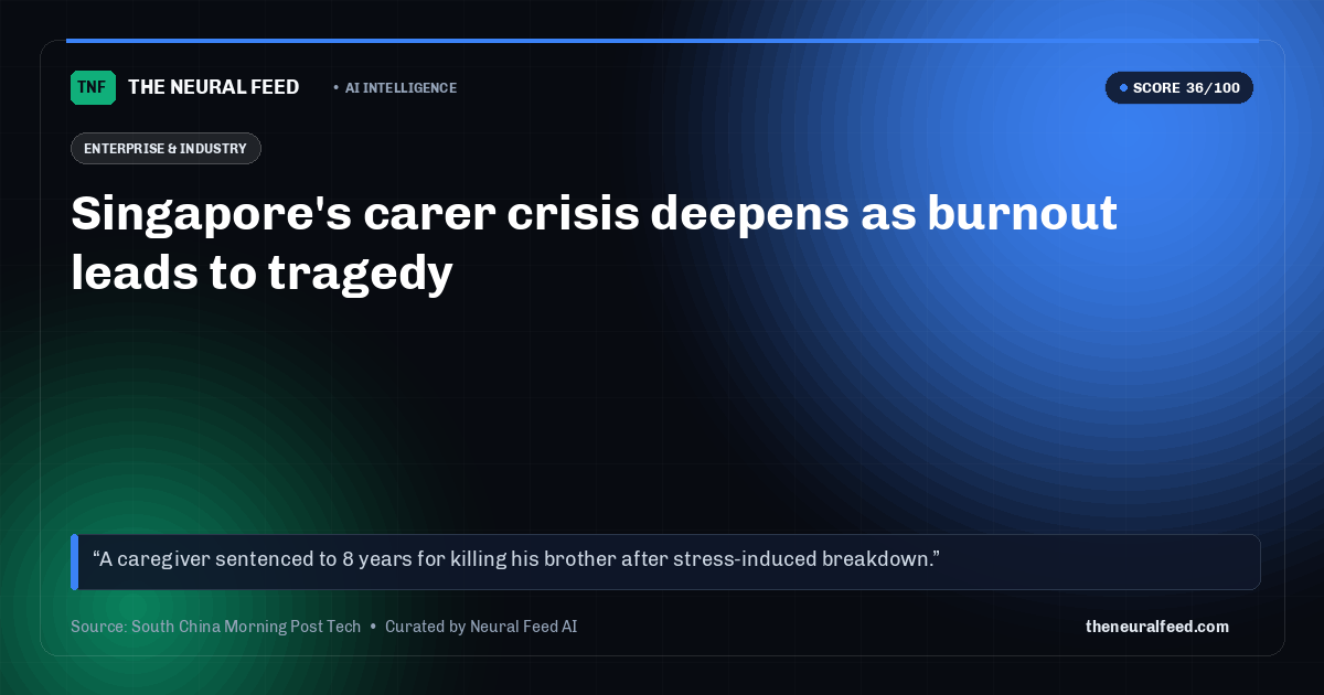 Singapore's carer crisis deepens as burnout leads to tragedy