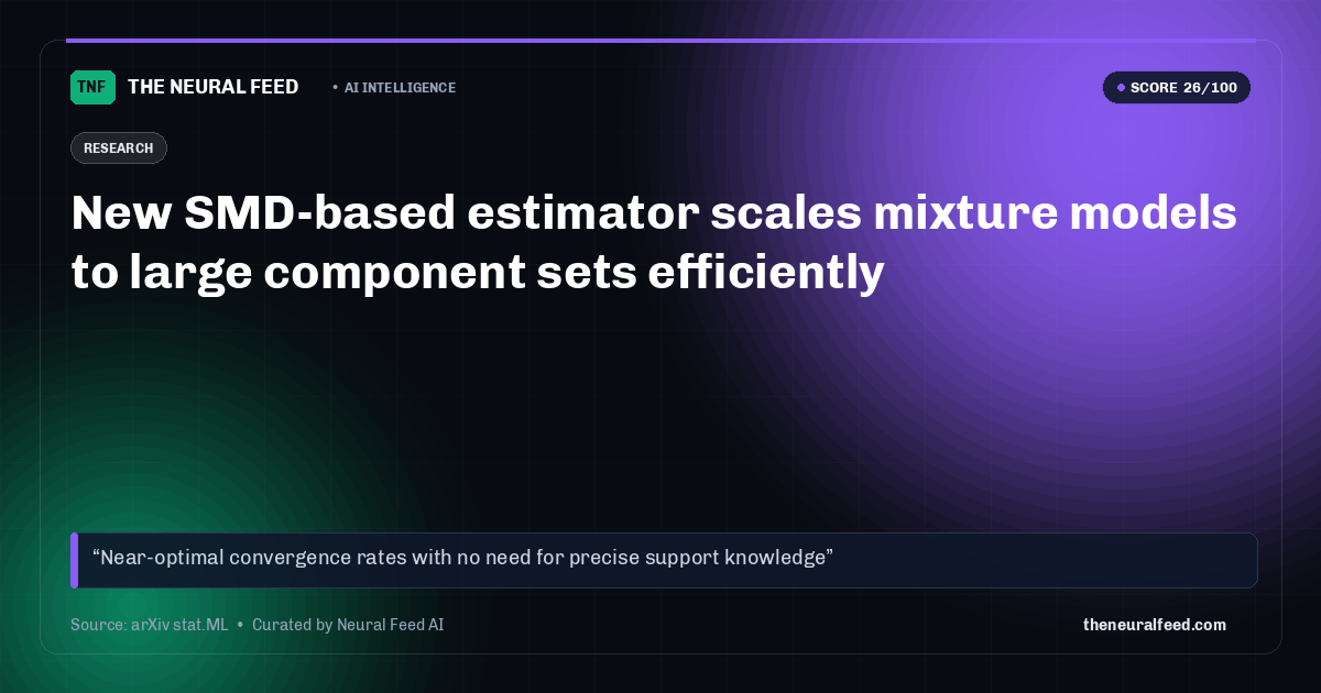 New SMD-based estimator scales mixture models to large component sets efficiently