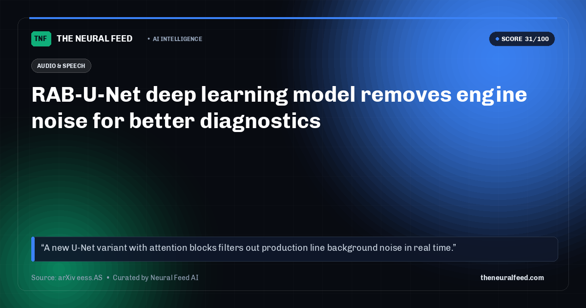 RAB-U-Net deep learning model removes engine noise for better diagnostics