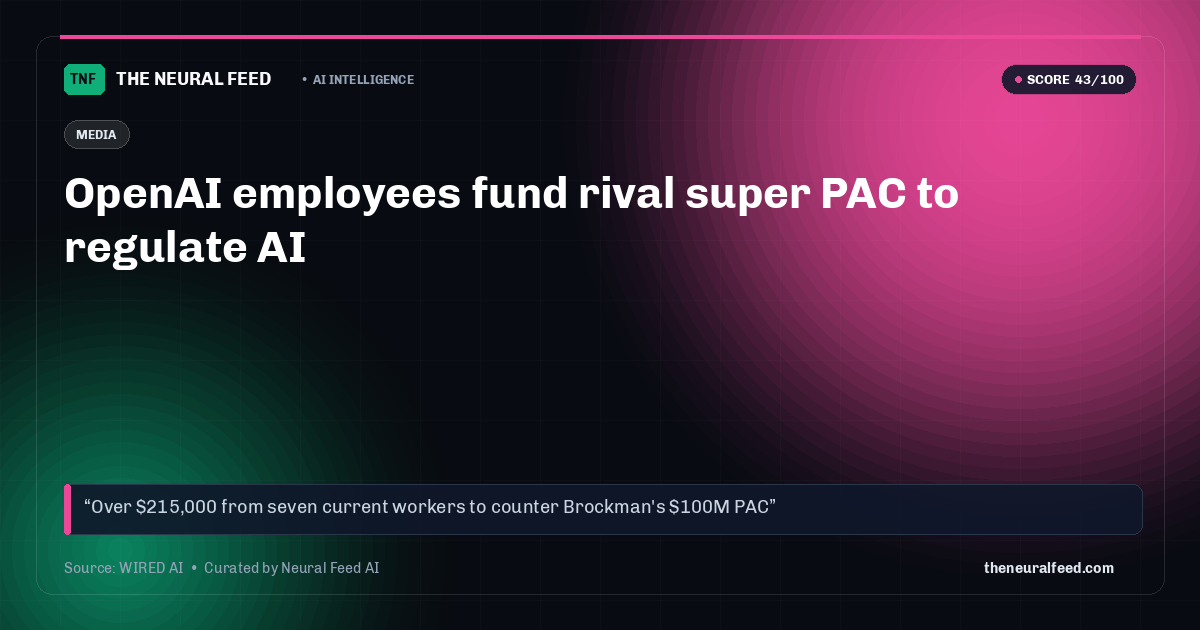 OpenAI employees fund rival super PAC to regulate AI