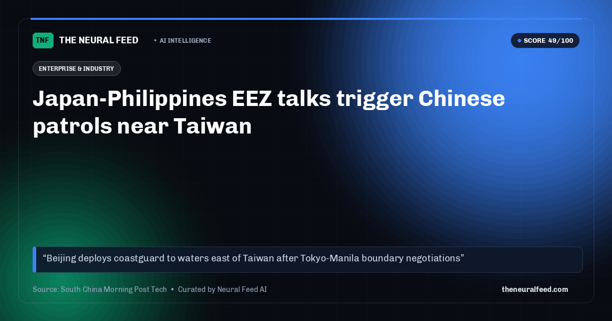 Japan-Philippines EEZ talks trigger Chinese patrols near Taiwan