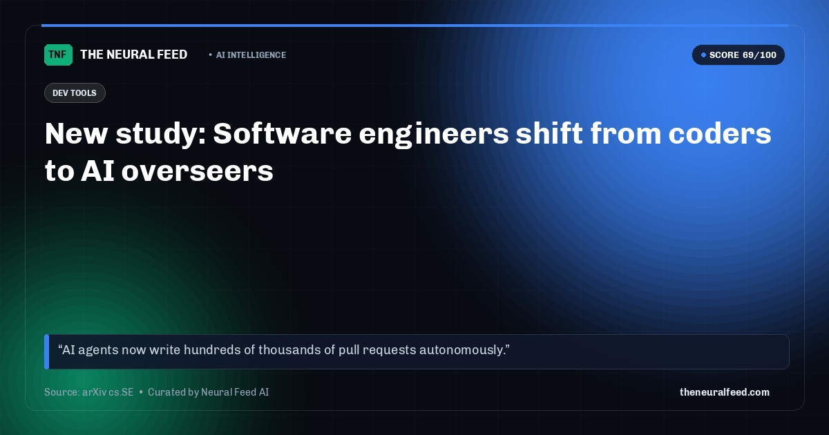 New study: Software engineers shift from coders to AI overseers