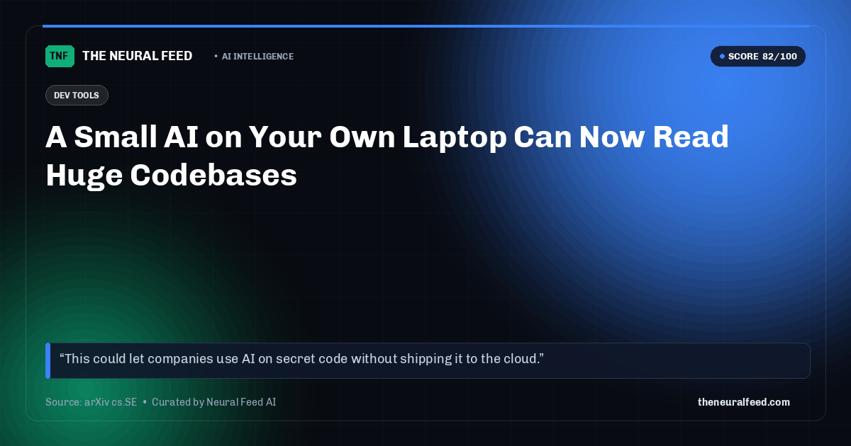 A Small AI on Your Own Laptop Can Now Read Huge Codebases