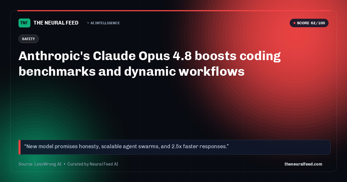 Anthropic's Claude Opus 4.8 boosts coding benchmarks and dynamic workflows