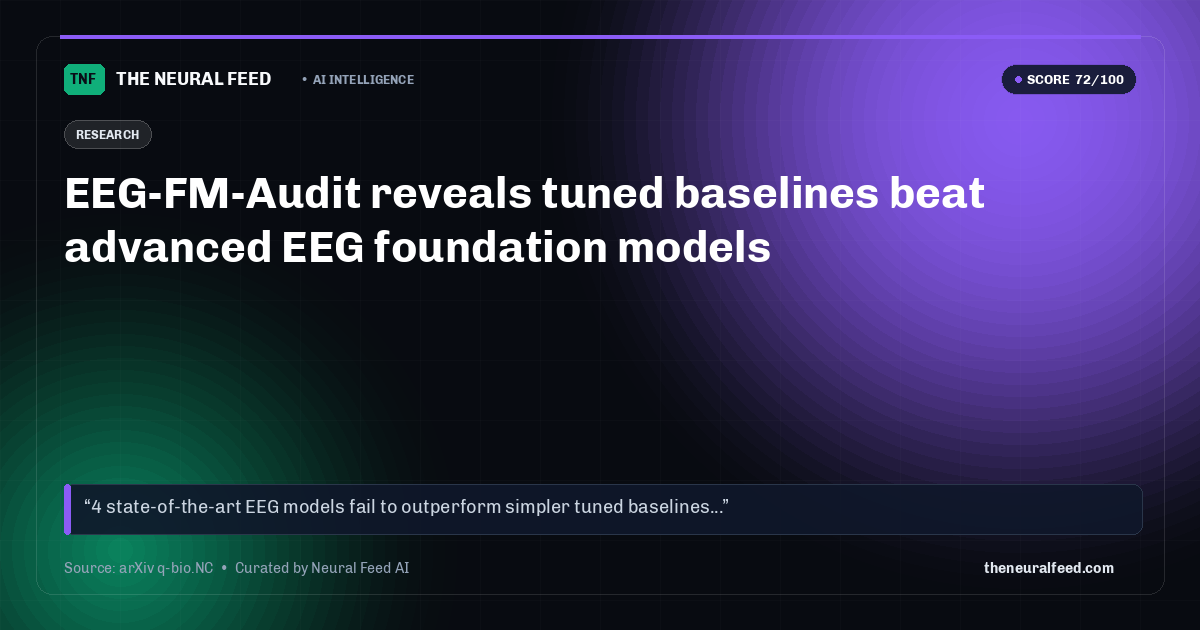 EEG-FM-Audit reveals tuned baselines beat advanced EEG foundation models