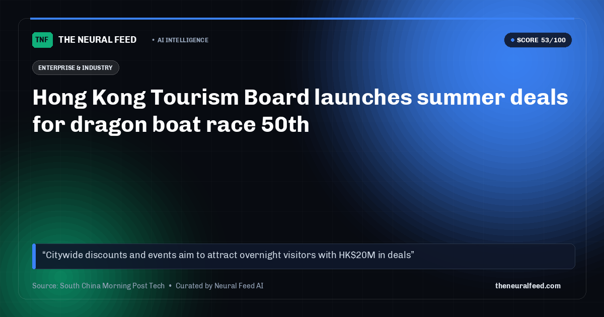 Hong Kong Tourism Board launches summer deals for dragon boat race 50th