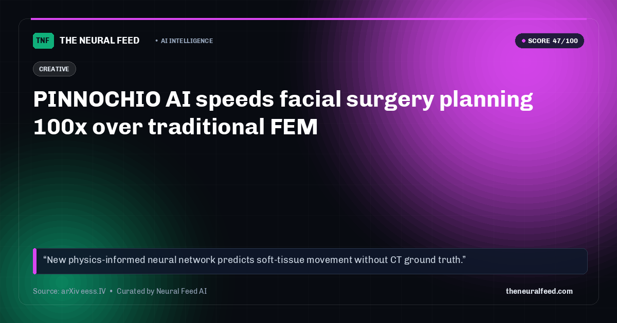 PINNOCHIO AI speeds facial surgery planning 100x over traditional FEM