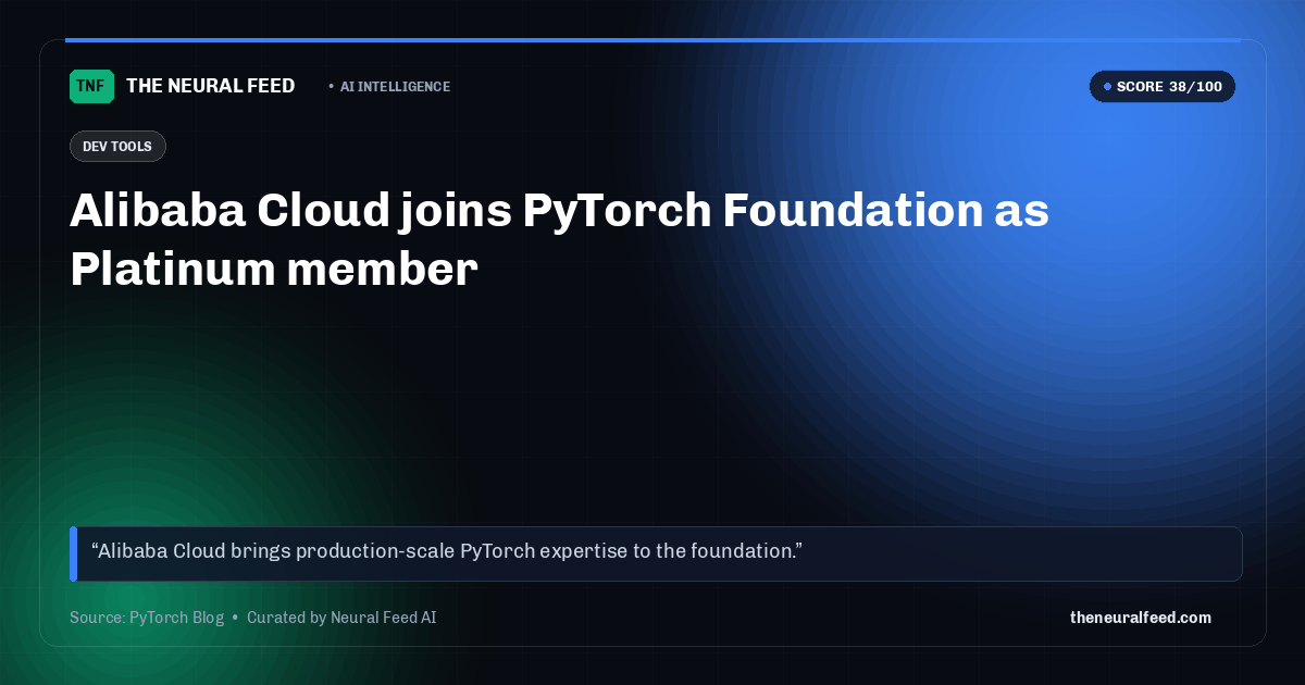 Alibaba Cloud joins PyTorch Foundation as Platinum member