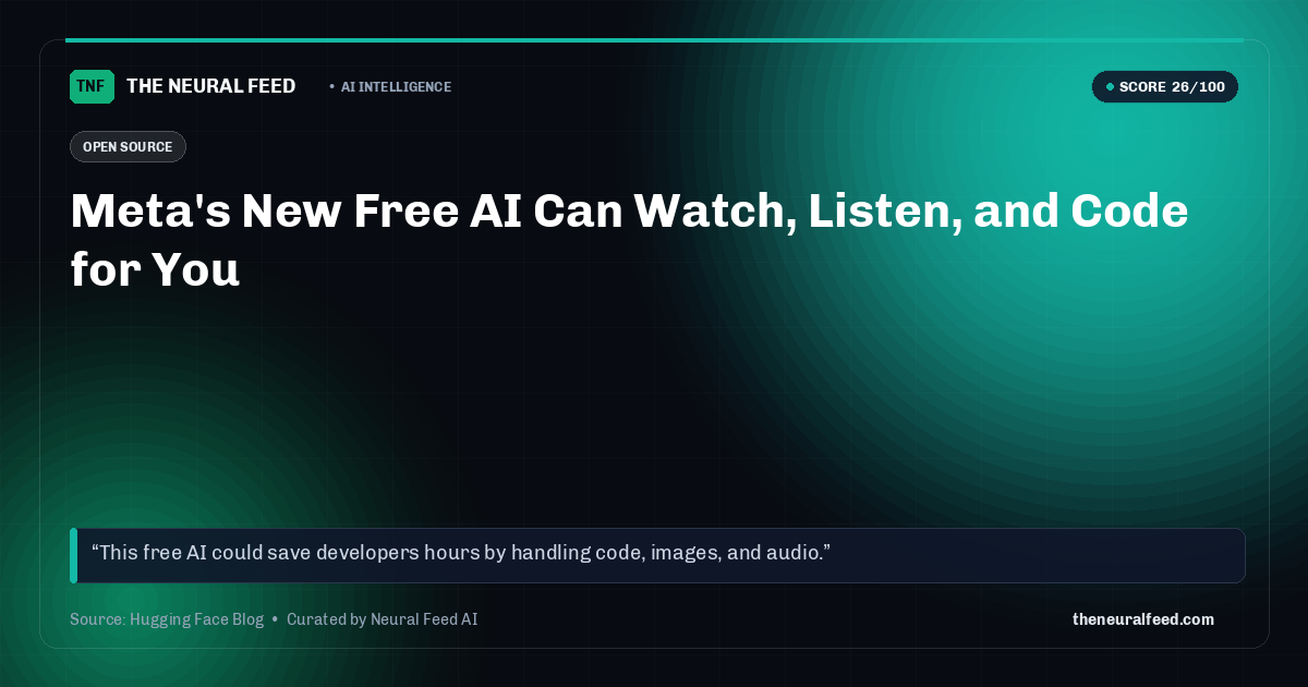 Meta's New Free AI Can Watch, Listen, and Code for You