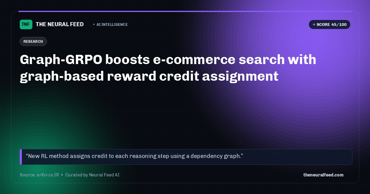 Graph-GRPO boosts e-commerce search with graph-based reward credit assignment