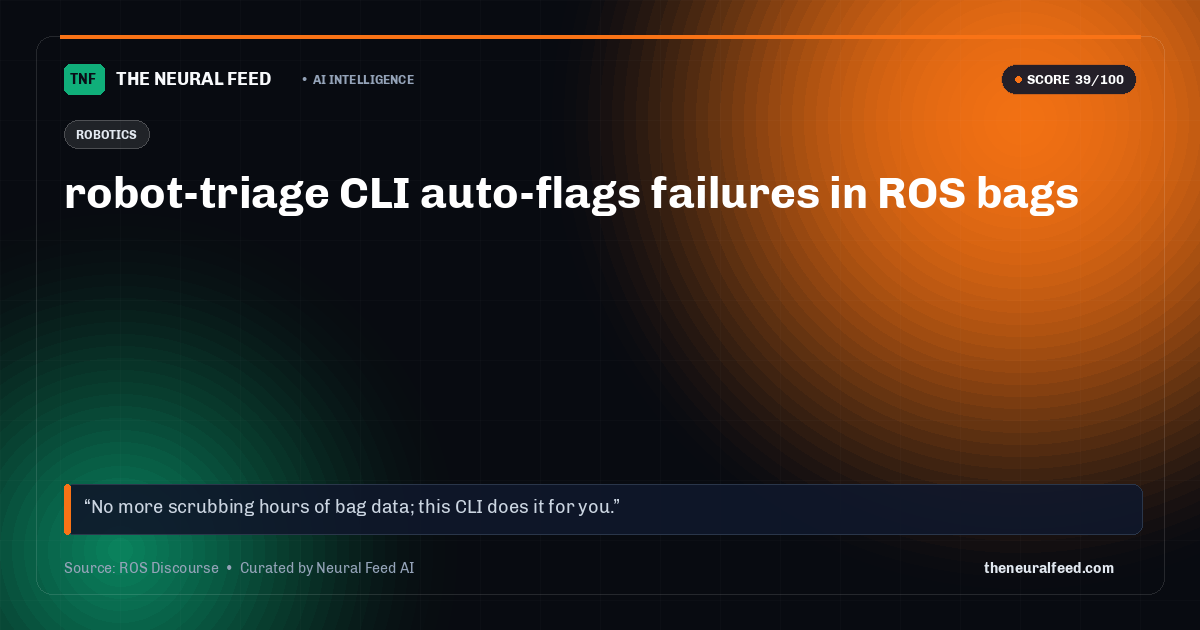 robot-triage CLI auto-flags failures in ROS bags