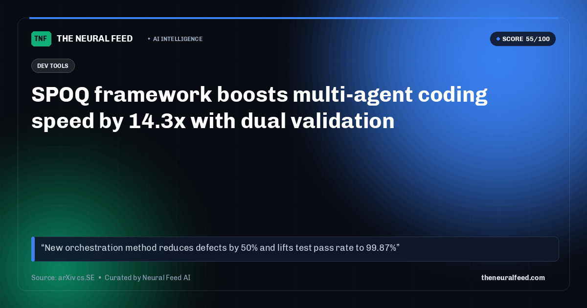 SPOQ framework boosts multi-agent coding speed by 14.3x with dual validation