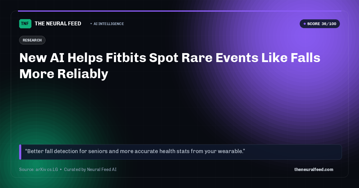 New AI Helps Fitbits Spot Rare Events Like Falls More Reliably