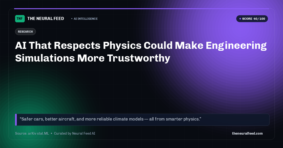 AI That Respects Physics Could Make Engineering Simulations More Trustworthy