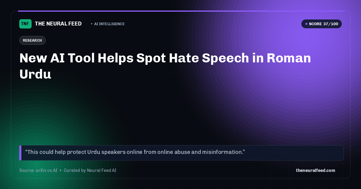 New AI Tool Helps Spot Hate Speech in Roman Urdu