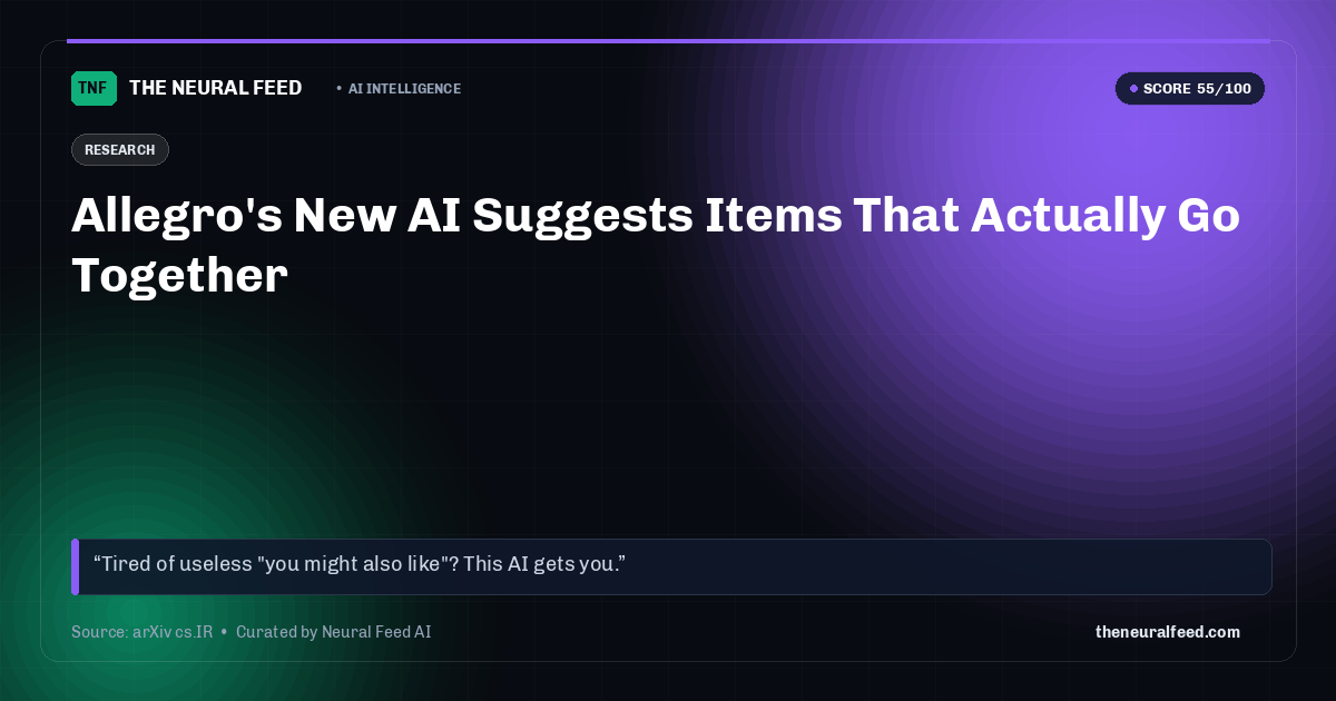 Allegro's New AI Suggests Items That Actually Go Together