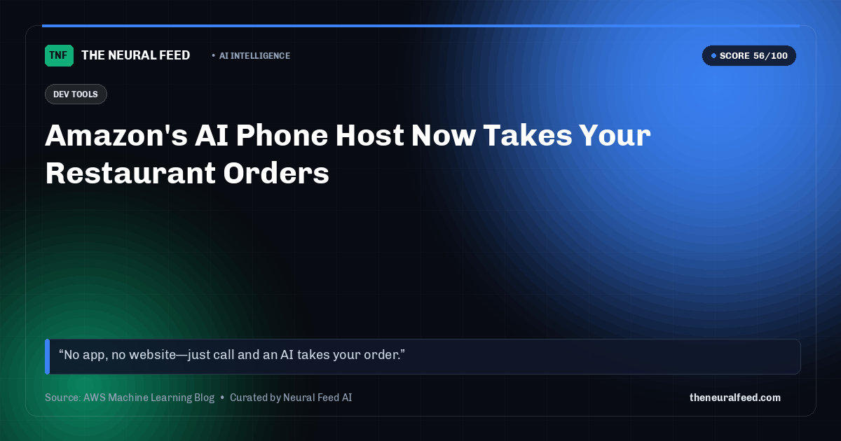 Amazon's AI Phone Host Now Takes Your Restaurant Orders