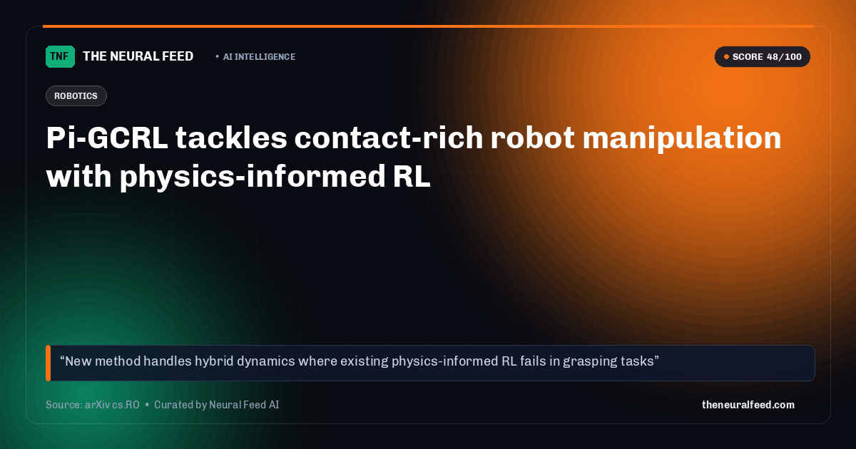 Pi-GCRL tackles contact-rich robot manipulation with physics-informed RL