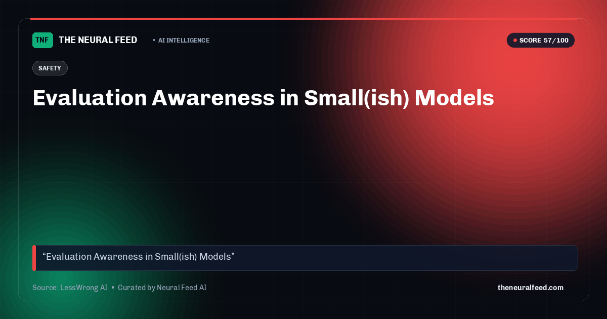 Evaluation Awareness in Small(ish) Models