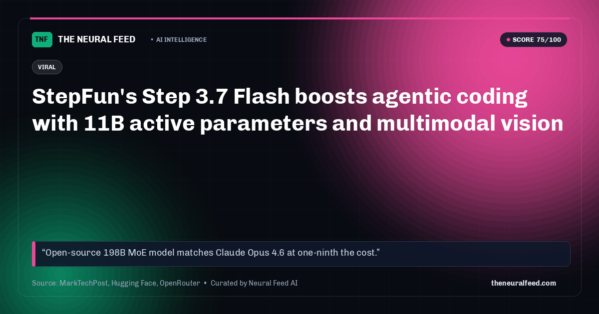 StepFun's Step 3.7 Flash boosts agentic coding with 11B active parameters and multimodal vision