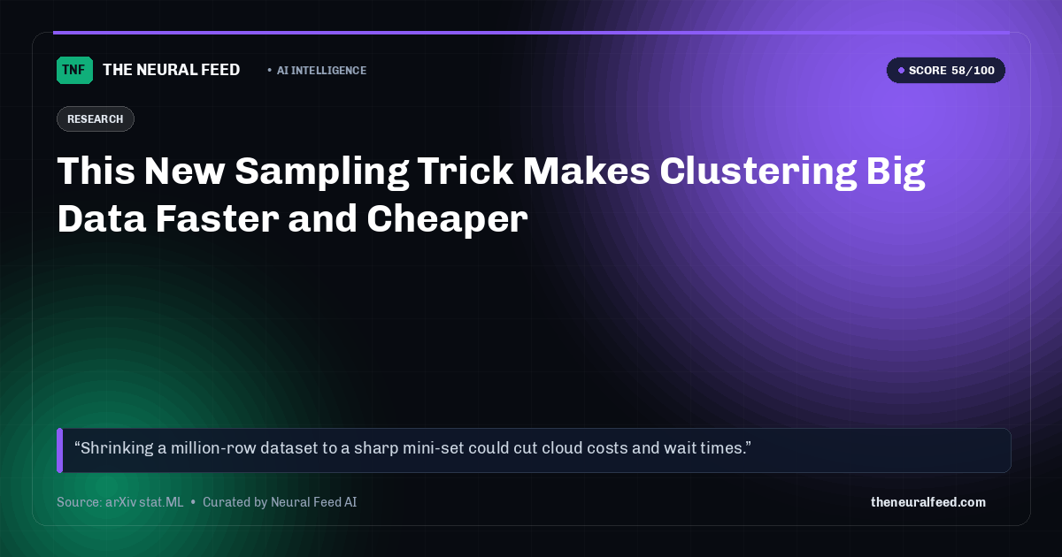 This New Sampling Trick Makes Clustering Big Data Faster and Cheaper