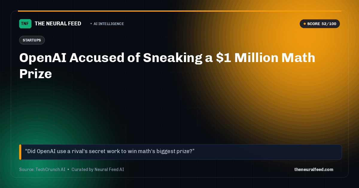 OpenAI Accused of Sneaking a $1 Million Math Prize