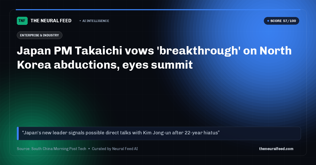 Japan PM Takaichi vows 'breakthrough' on North Korea abductions, eyes summit