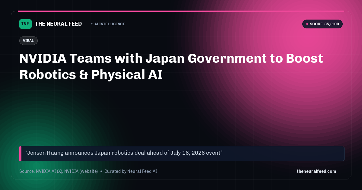 NVIDIA Teams with Japan Government to Boost Robotics & Physical AI