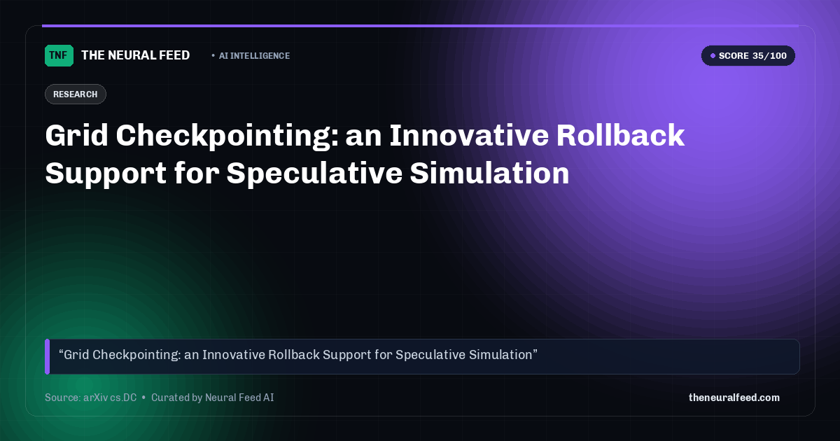 Grid Checkpointing: an Innovative Rollback Support for Speculative Simulation