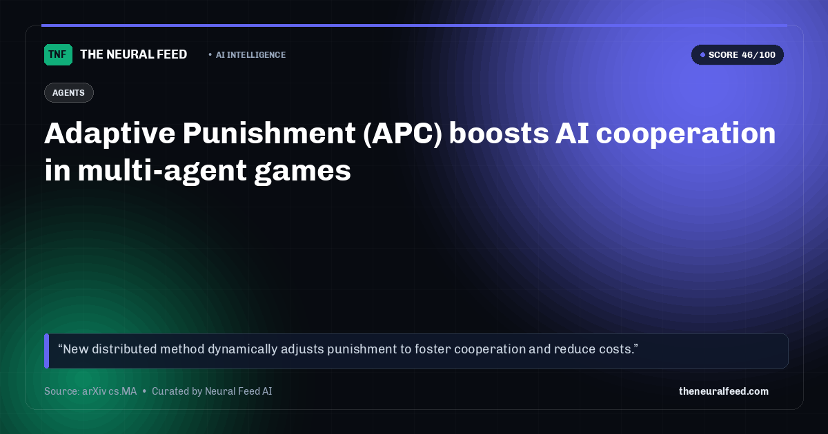 Adaptive Punishment (APC) boosts AI cooperation in multi-agent games