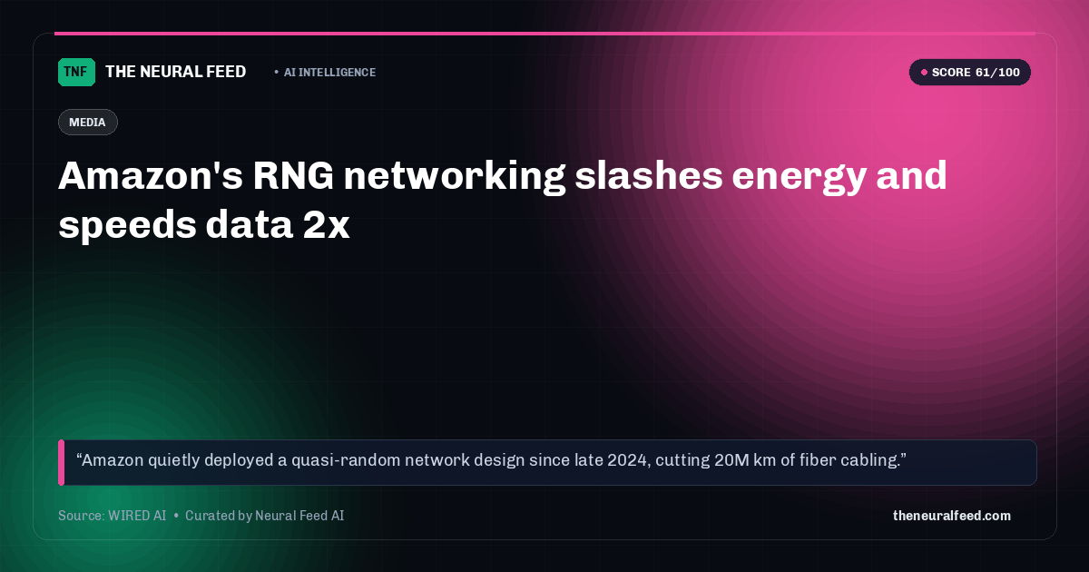 Amazon's RNG networking slashes energy and speeds data 2x