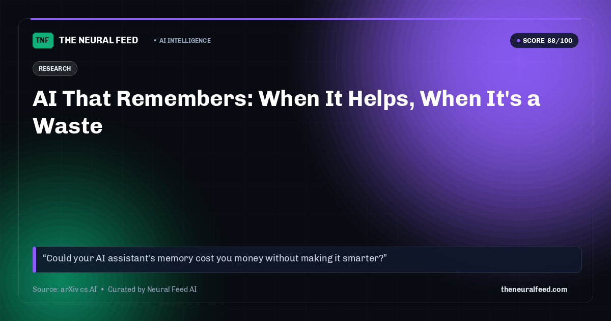 AI That Remembers: When It Helps, When It's a Waste