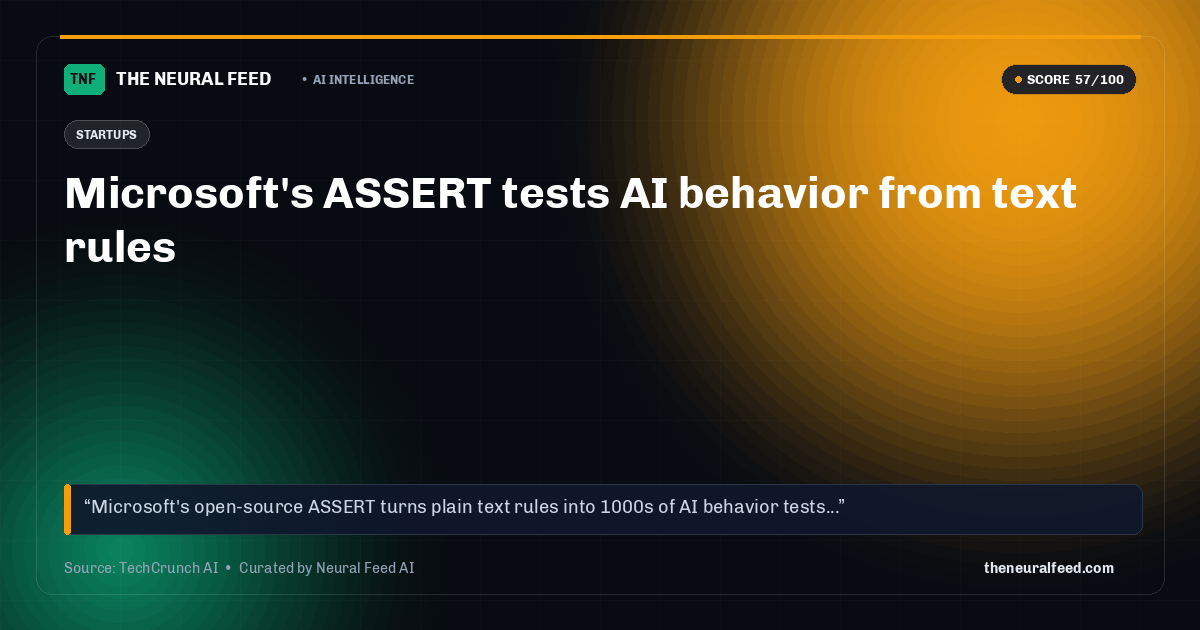 Microsoft's ASSERT tests AI behavior from text rules