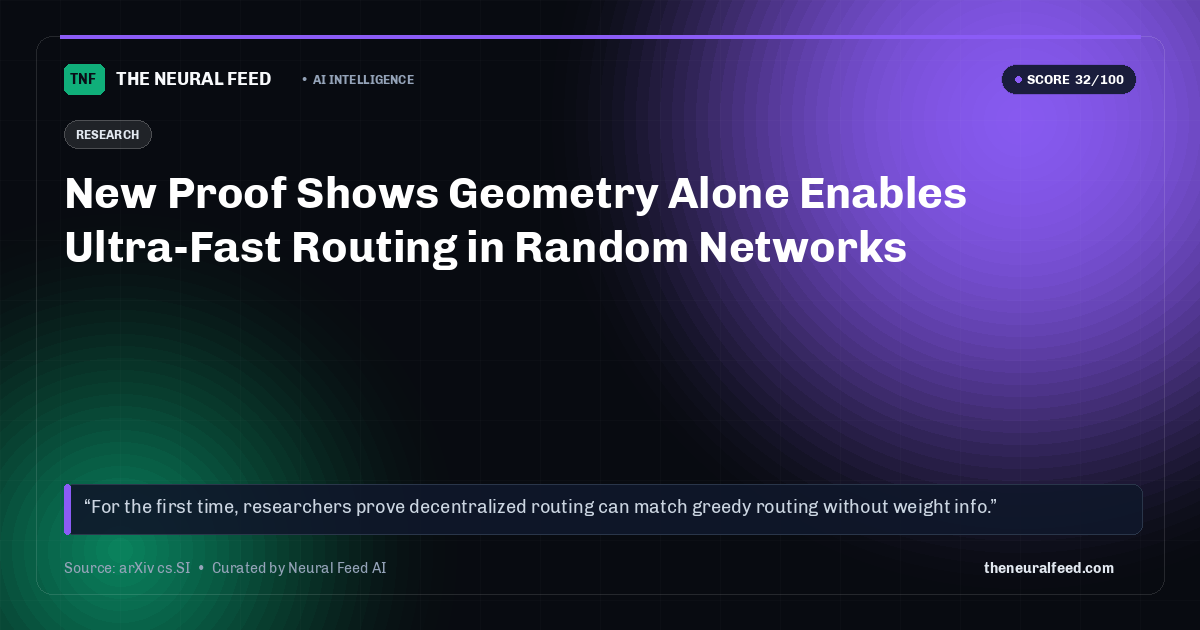 New Proof Shows Geometry Alone Enables Ultra-Fast Routing in Random Networks