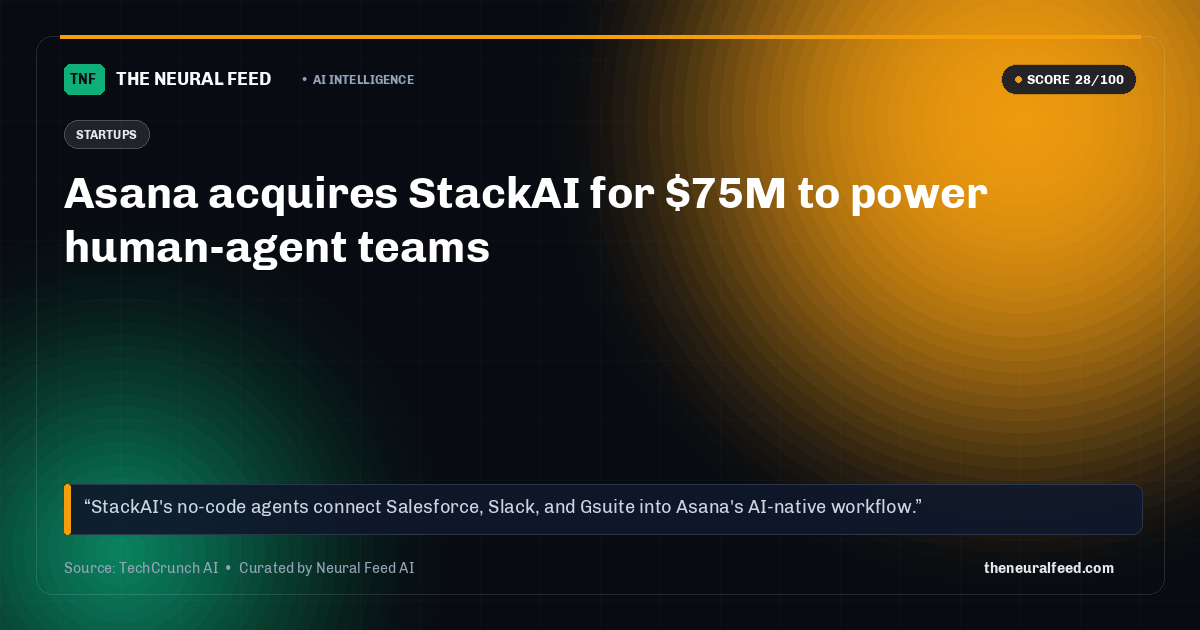 Asana acquires StackAI for $75M to power human-agent teams
