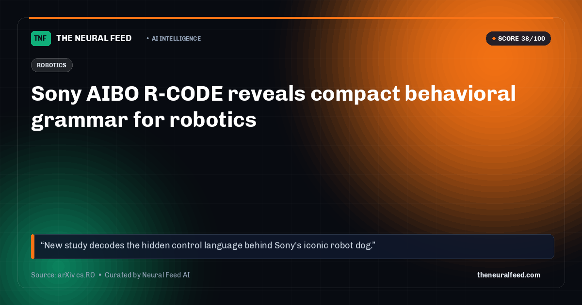 Sony AIBO R-CODE reveals compact behavioral grammar for robotics