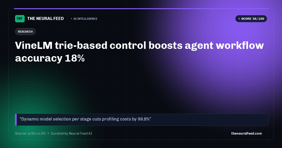 VineLM trie-based control boosts agent workflow accuracy 18%