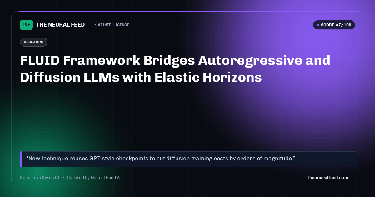 FLUID Framework Bridges Autoregressive and Diffusion LLMs with Elastic Horizons