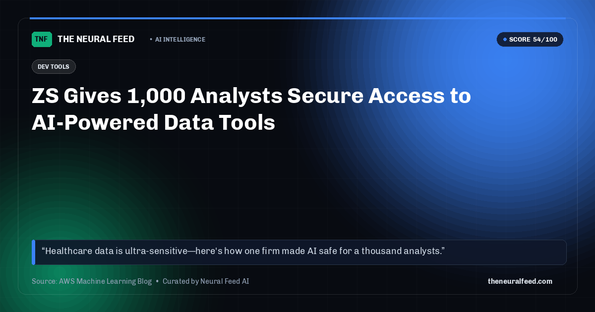 ZS Gives 1,000 Analysts Secure Access to AI-Powered Data Tools
