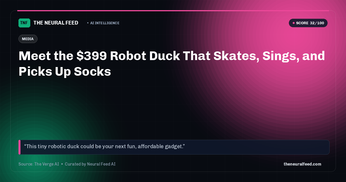 Meet the $399 Robot Duck That Skates, Sings, and Picks Up Socks