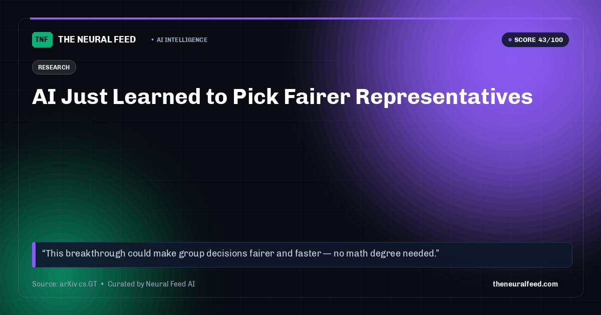 AI Just Learned to Pick Fairer Representatives