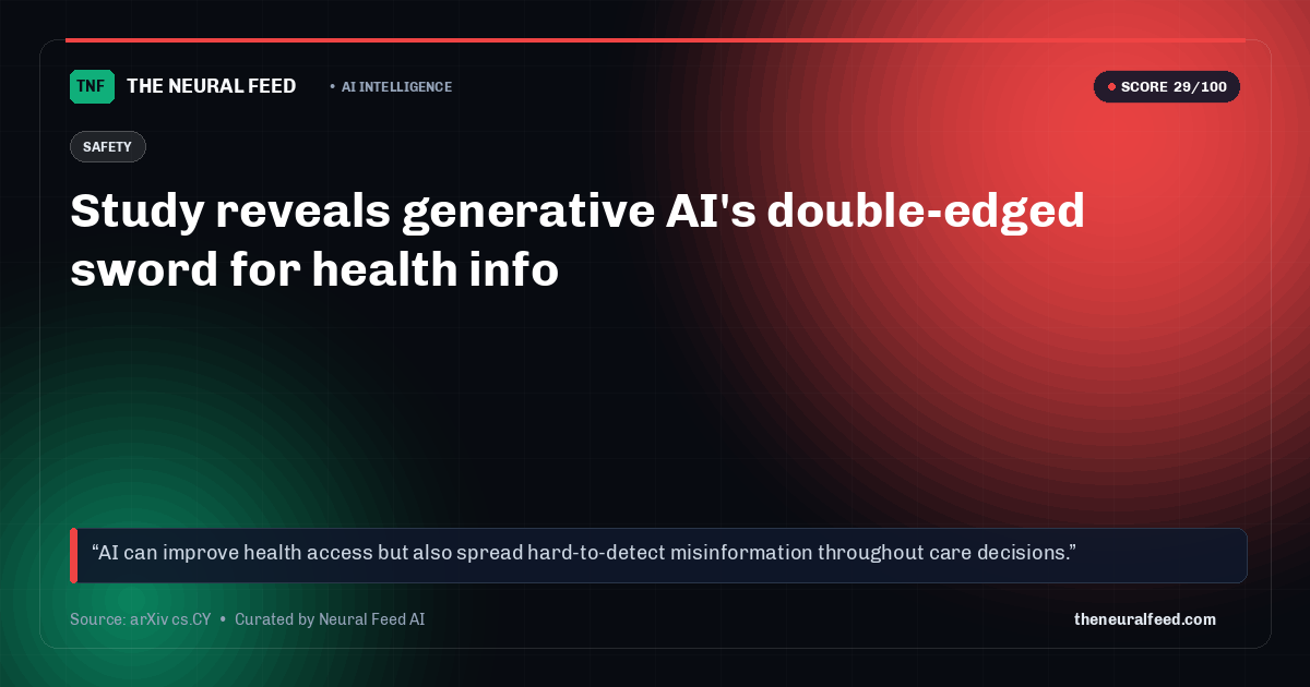 Study reveals generative AI's double-edged sword for health info