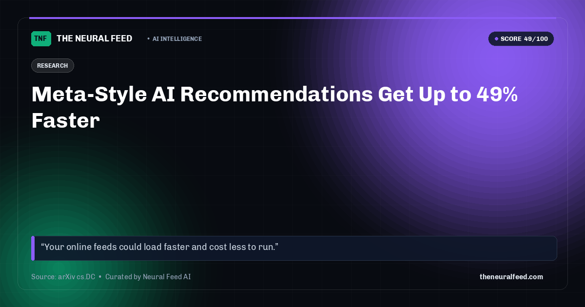 Meta-Style AI Recommendations Get Up to 49% Faster