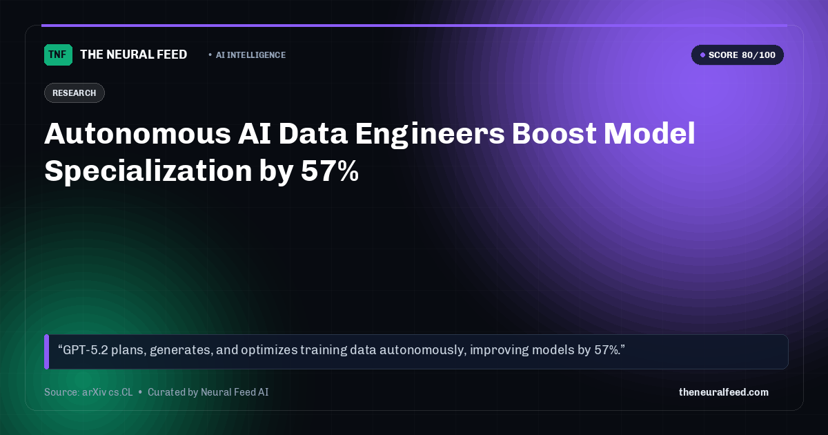 Autonomous AI Data Engineers Boost Model Specialization by 57%